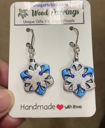Geometric Hand-Painted Wood Earrings
