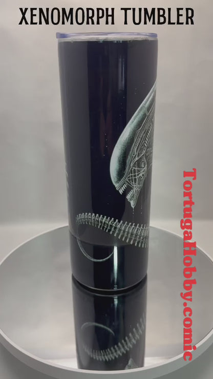 Tumblers - Xenomorph Alien Original Art - Thin Stainless Steel 20oz Tumbler
