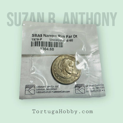 **Rare** Vintage 1979-P Susan B Anthony Dollar Coin. Uncirculated. Narrow Rim.