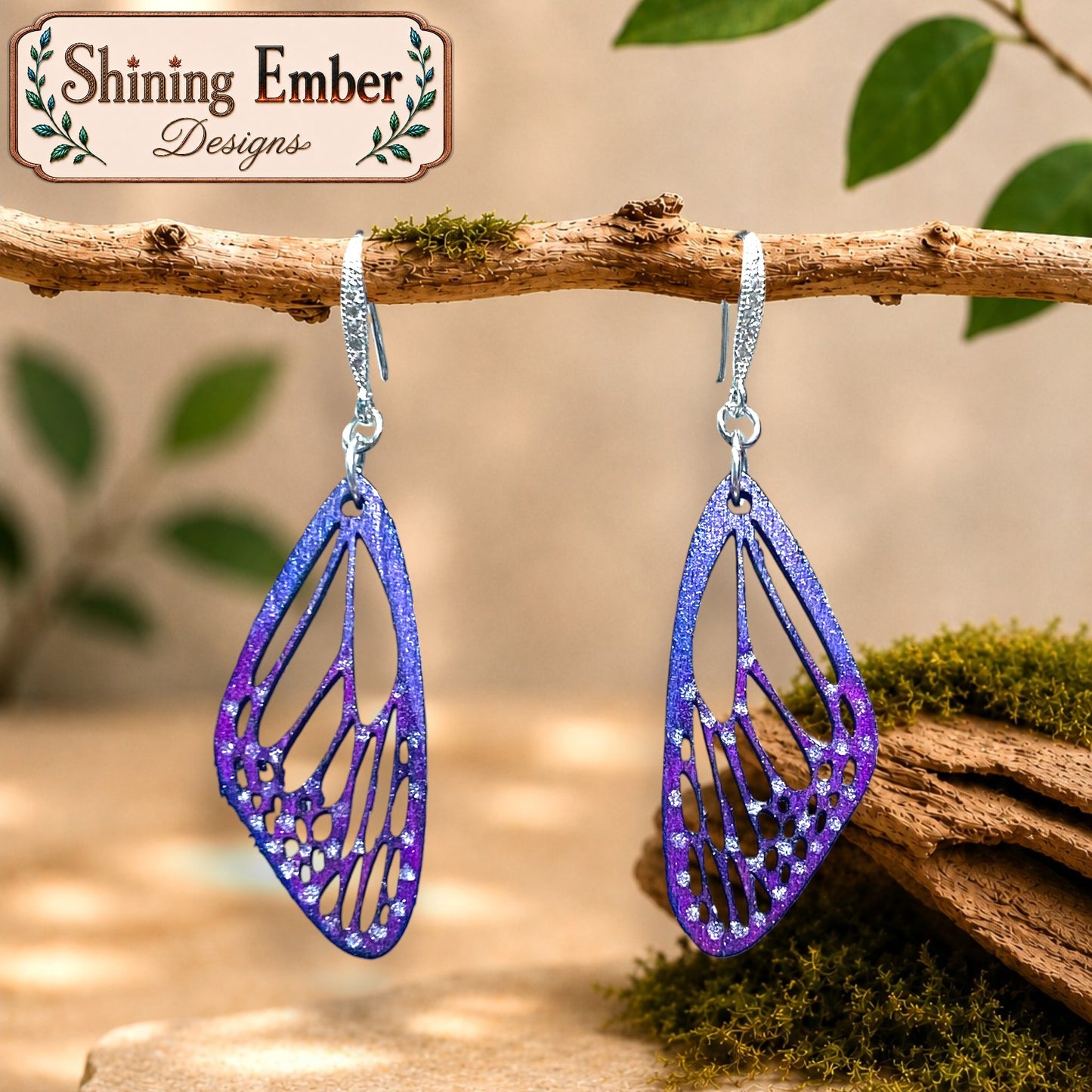 Butterfly and Dragonfly sHand-Painted Wood Earrings