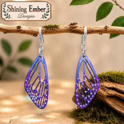 Butterfly and Dragonfly sHand-Painted Wood Earrings